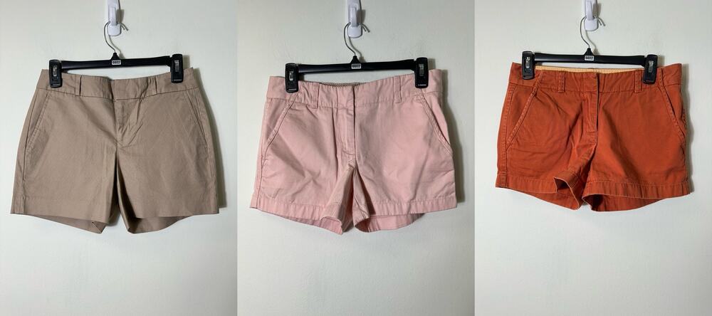 J. Crew & Banana Republic Bundle of 3 Colored Chino Shorts Size 0
